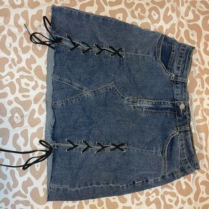 Laced SHEIN mini Jean skirt size XL.